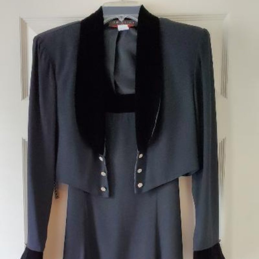 Black evening dress with jacket